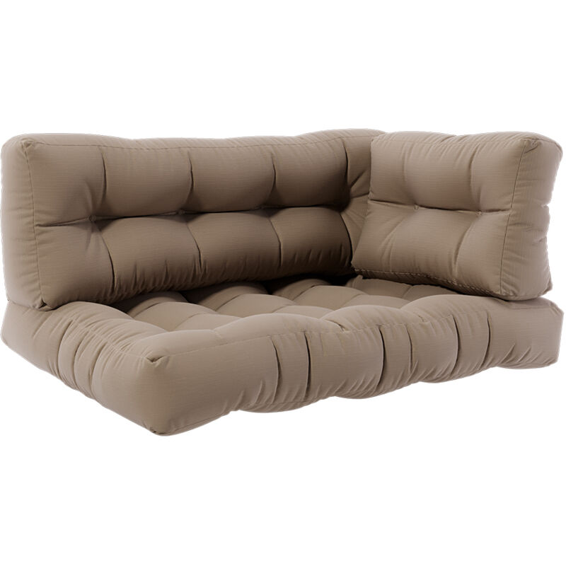 Ensemble de coussins de palette Flocken, Stone, 120 x 80 cm 3 parties Vicco