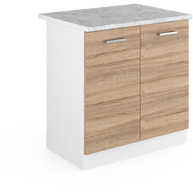 Vicco - Meuble bas pour l'évier R-Line, Sonoma, 80cm avec portes, avec pt