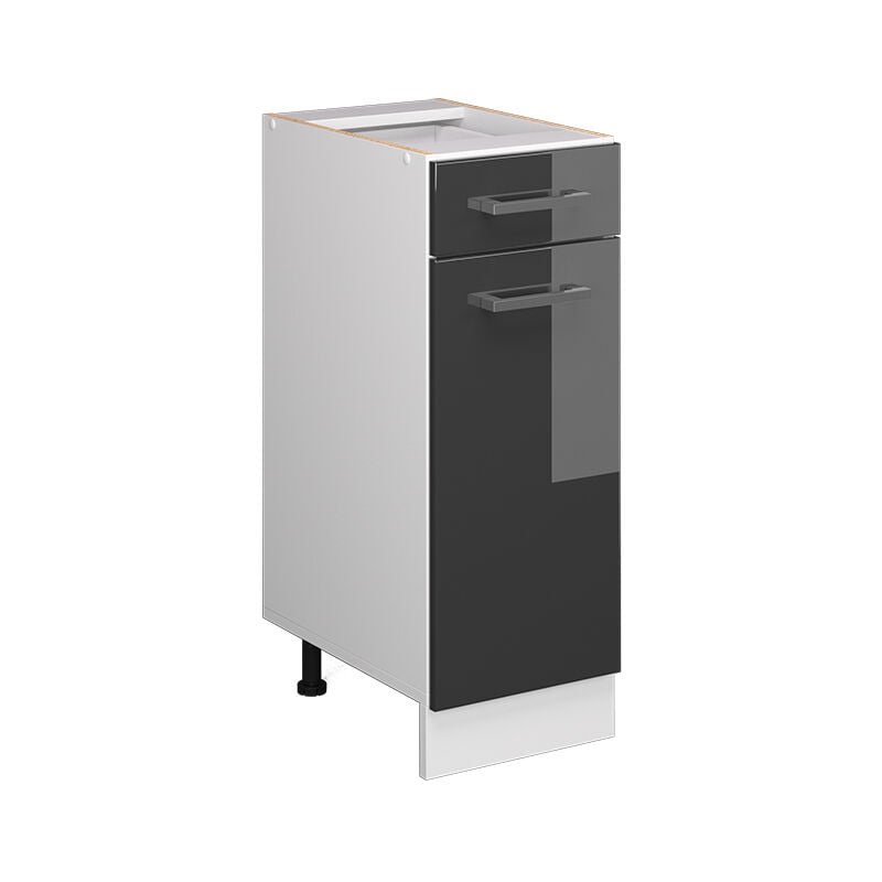 Meuble bas universel R-Line, Anthracite Haute brillance, 30 cm avec tiroir, sans plan de travail Vicco