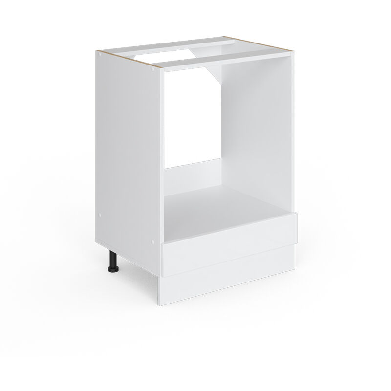 Meuble bas universel R-Line, Blanc Haute brillance, 60 cm avec grande niche, sans plan de travail Vicco