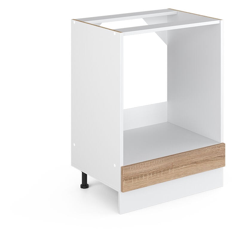 Meuble bas universel R-Line, Sonoma, 60 cm avec grande niche, sans plan de travail Vicco