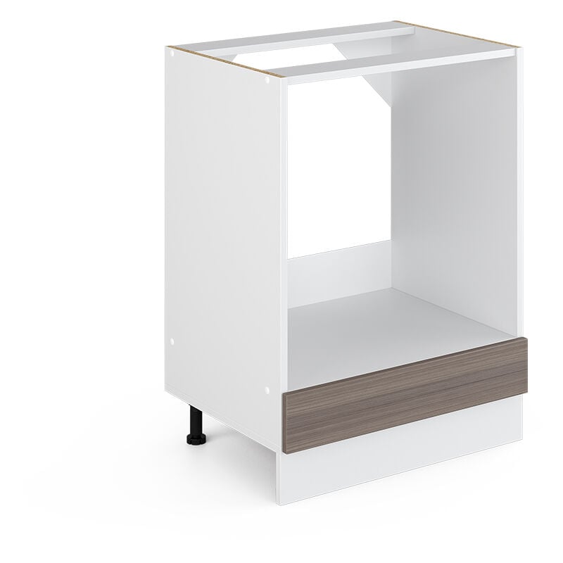 Meuble bas universel R-Line, Gris, 60 cm avec grande niche, sans plan de travail Vicco