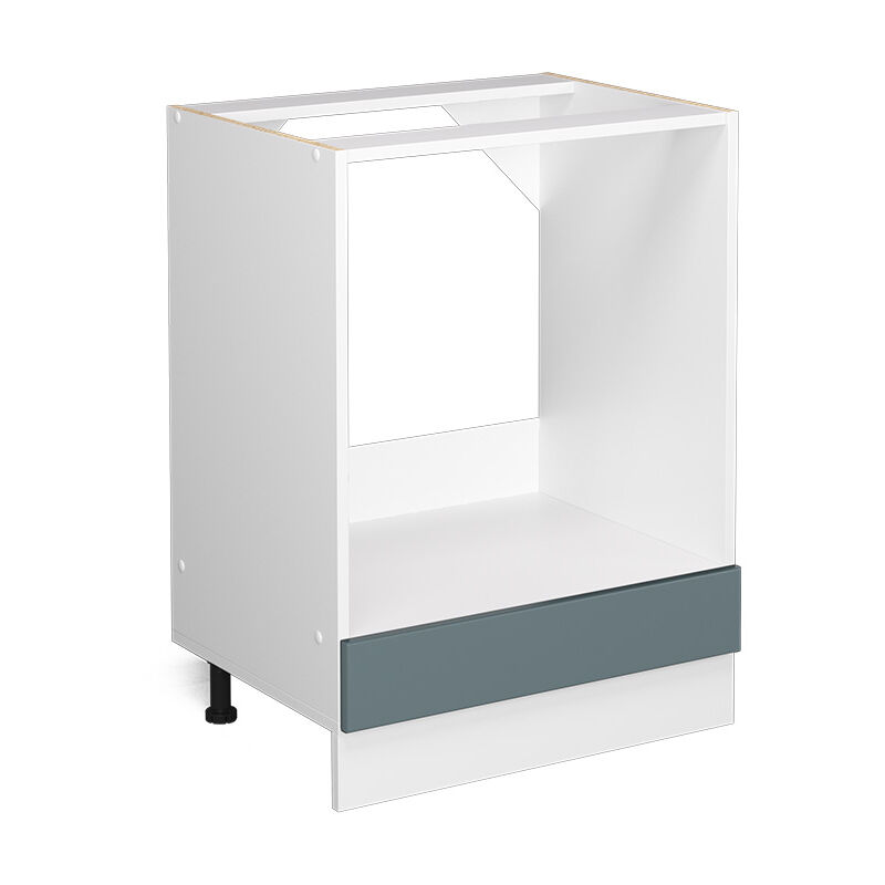 Meuble bas universel R-Line, Bleu-gris, 60 cm avec grande niche, sans plan de travail Vicco