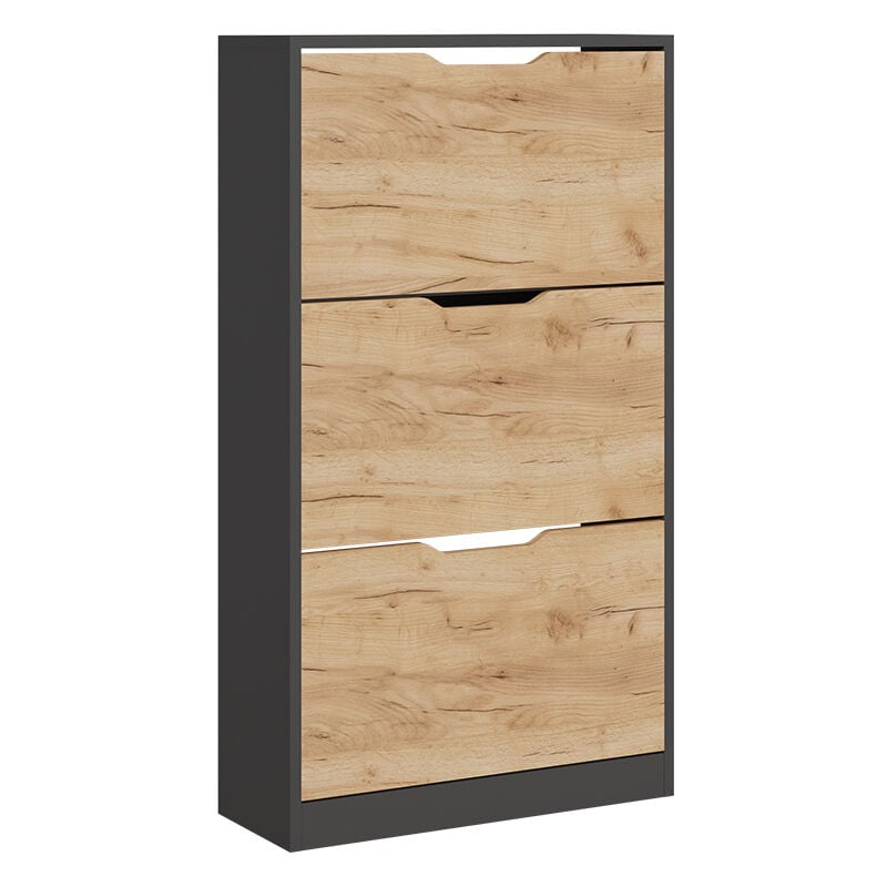 Vicco - Luca, Anthracite/chêne doré, 22x105cm avec 3 compartiments