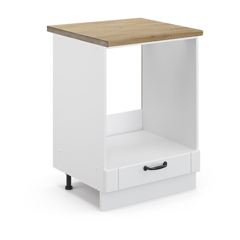 Meuble pour four Fame-Line, Blanc campagne, 60 cm, pt Chêne Vicco