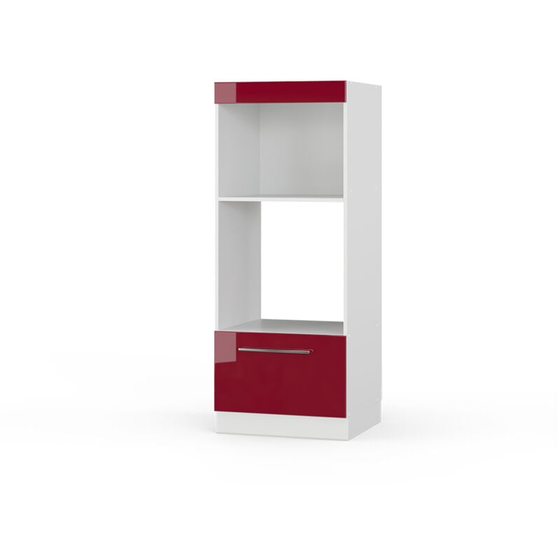 Armoire micro-ondes Fame-Line, Rouge bordeaux Haute brillance, 60 cm ouvert Vicco