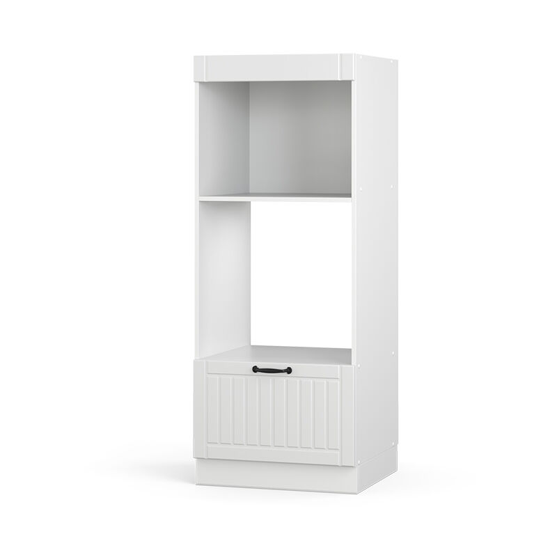 Vicco - Armoire micro-ondes Fame-Line, Blanc campagne, 60 cm ouvert