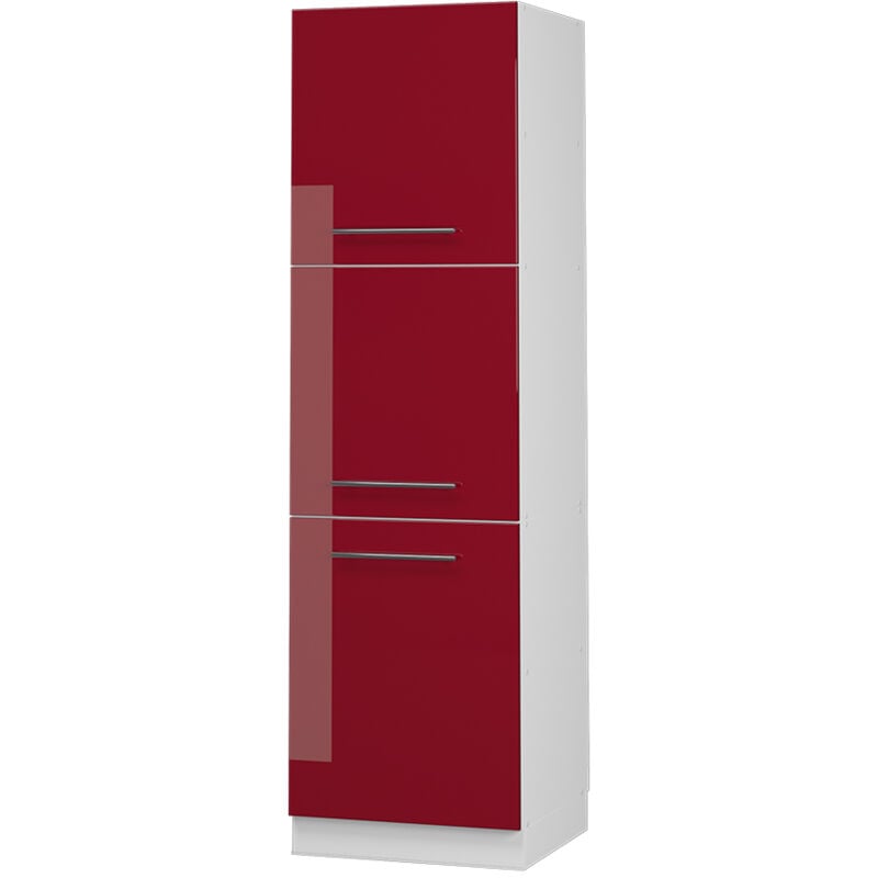 Vicco - Meuble pour four Fame-Line, Rouge bordeaux Haute brillance, 60 cm