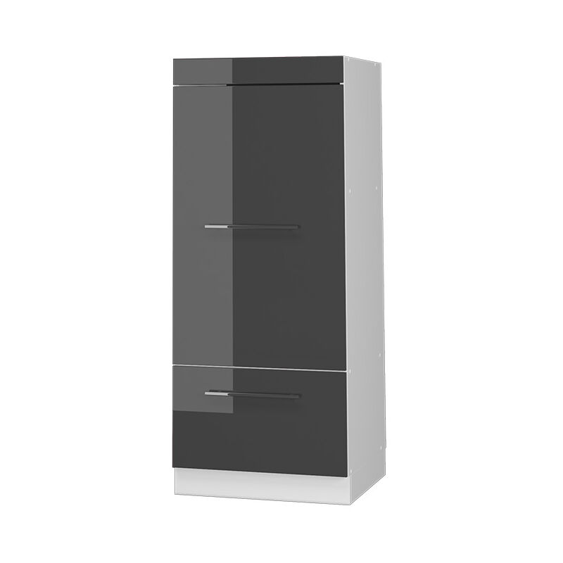 Vicco - Armoire micro-ondes Fame-Line, Anthracite Haute brillance, 60 cm