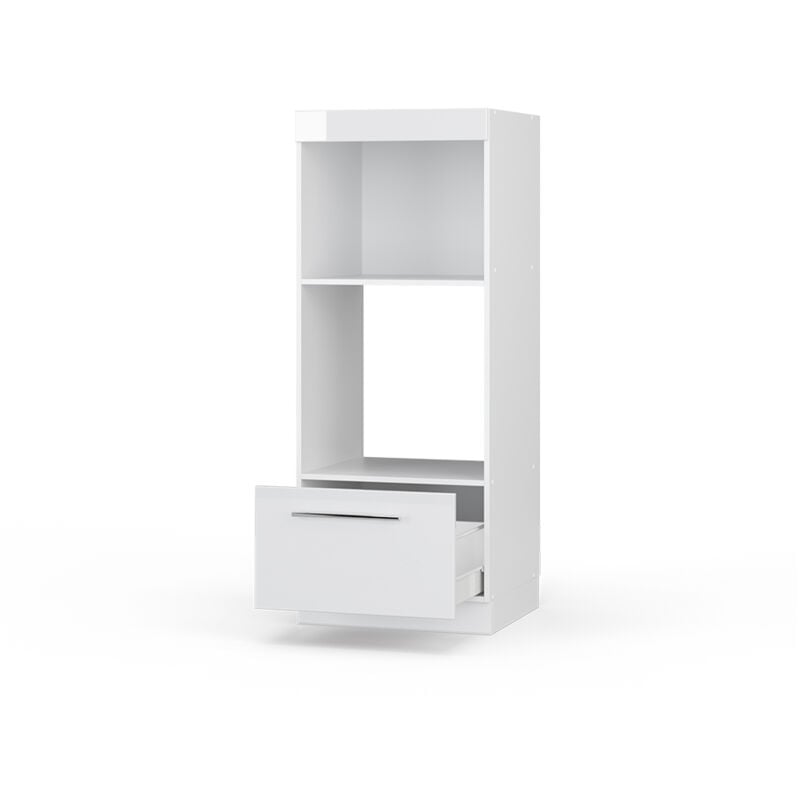 Armoire micro-ondes Fame-Line, Blanc Haute brillance, 60 cm ouvert Vicco
