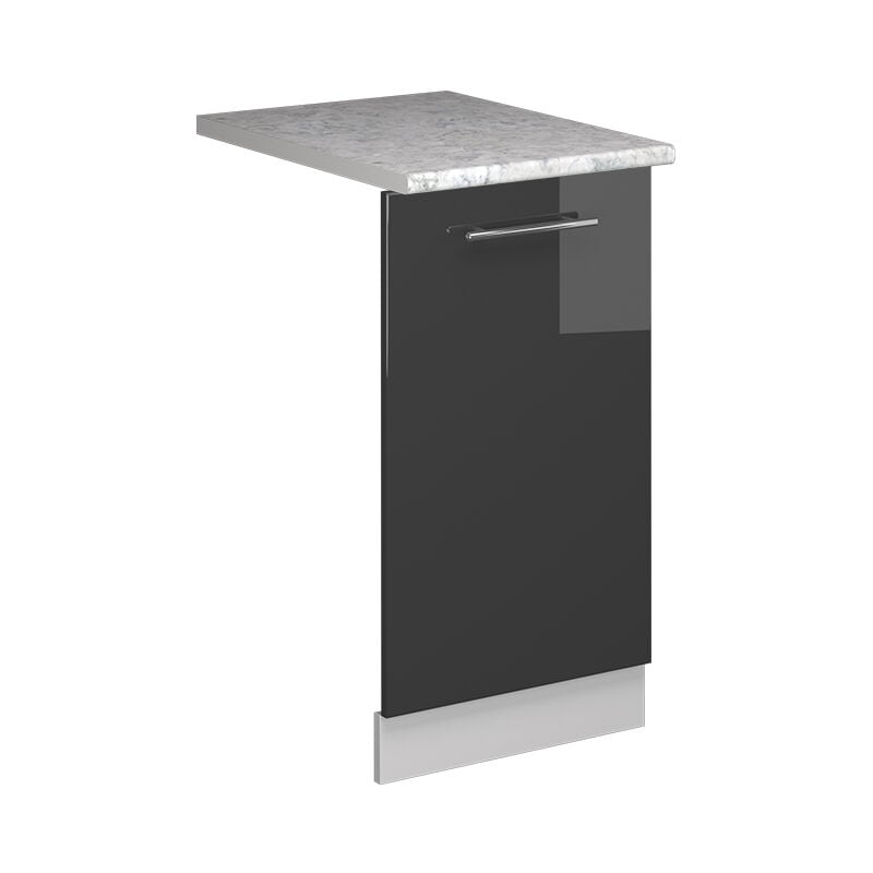 Façade de lave-vaisselle Fame-Line, Anthracite Haute brillance, 45cm, pt Marbre Vicco