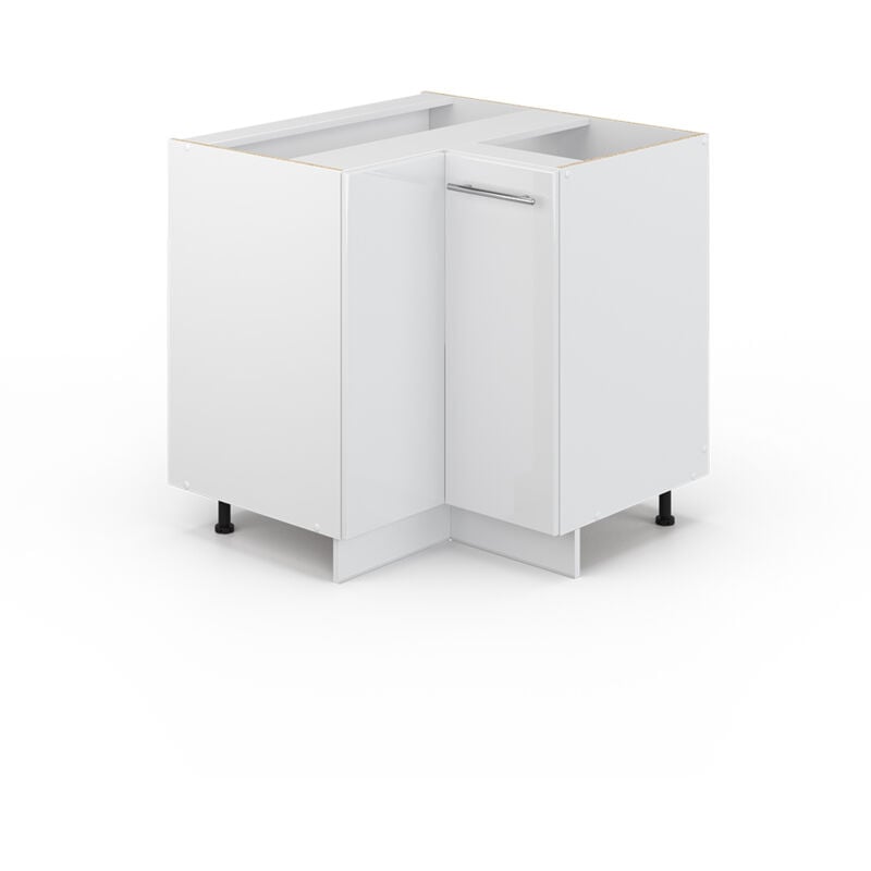 Meuble d'angle Fame-Line, Blanc Haute brillance, 80.5 cm sans plan de travail Vicco