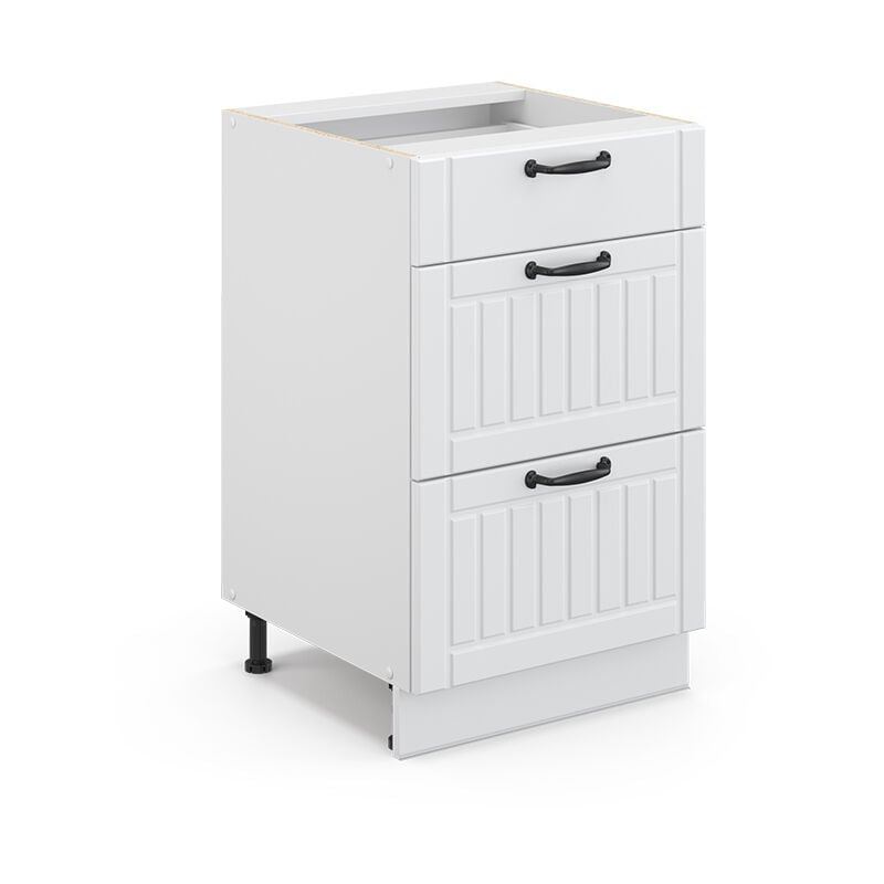 Meuble cuisine Fame-Line, Blanc campagne, 50 cm sans plan de travail, Vicco