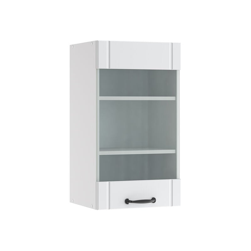 Meuble de cuisine haut vitré Fame-Line, Blanc campagne, 40 cm Vicco