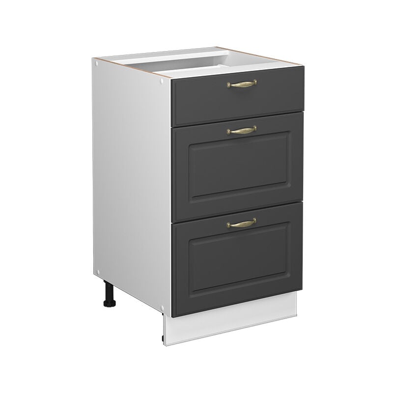 Meuble cuisine Fame-Line, Anthracite-or, 50 cm sans plan de travail, Vicco