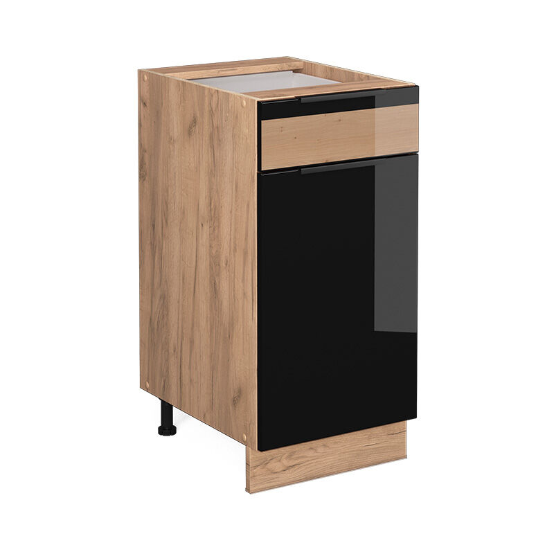 Meuble cuisine Fame-Line, Chêne noir brillant, 40 cm sans plan de travail Vicco