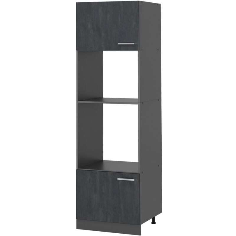 Armoire micro-ondes R-Line, Béton noir, 60 cm Vicco
