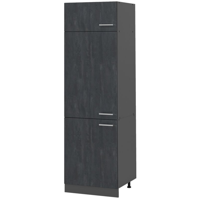Armoire pour frigo R-Line, Béton noir, 60 cm Vicco