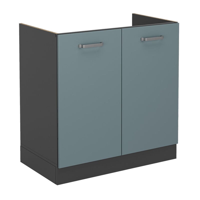 Meuble bas sous-évier R-Line, Bleu-gris, 80 cm sans plan de travail Vicco