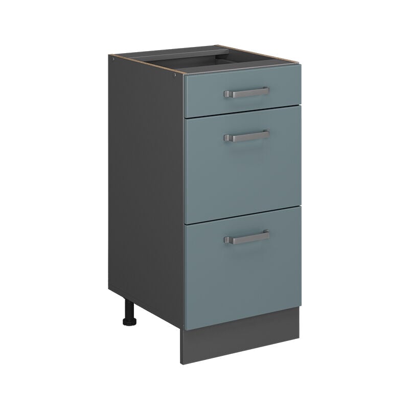 Meuble cuisine R-Line, Bleu-gris, 40 cm avec tiroirs, sans plan de travail Vicco