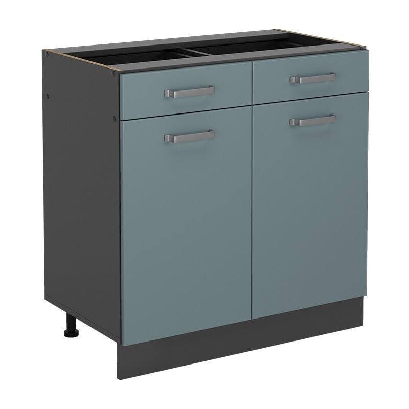 Meuble cuisine R-Line, Bleu-gris, 80 cm sans plan de travail Vicco