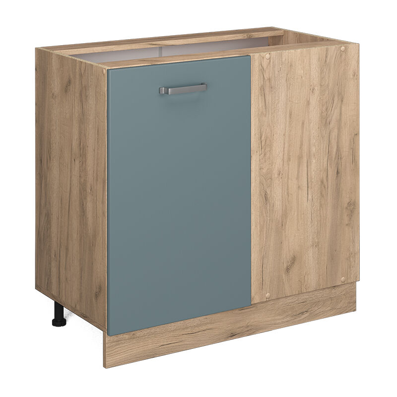 Meuble d'angle R-Line, Bleu-gris, 86 cm sans plan de travail Vicco