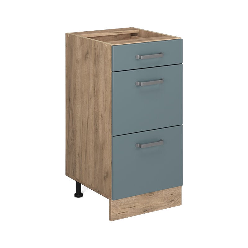 Meuble cuisine R-Line, Bleu-gris, 40 cm avec tiroirs, sans plan de travail Vicco