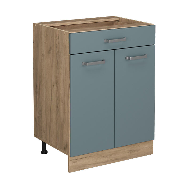 Vicco - Meuble cuisine R-Line, Bleu-gris, 60cm avec tiroir, sans pt