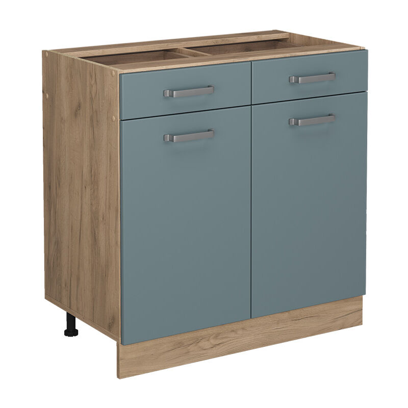 Vicco - Meuble cuisine R-Line, Bleu-gris, 80 cm sans plan de travail