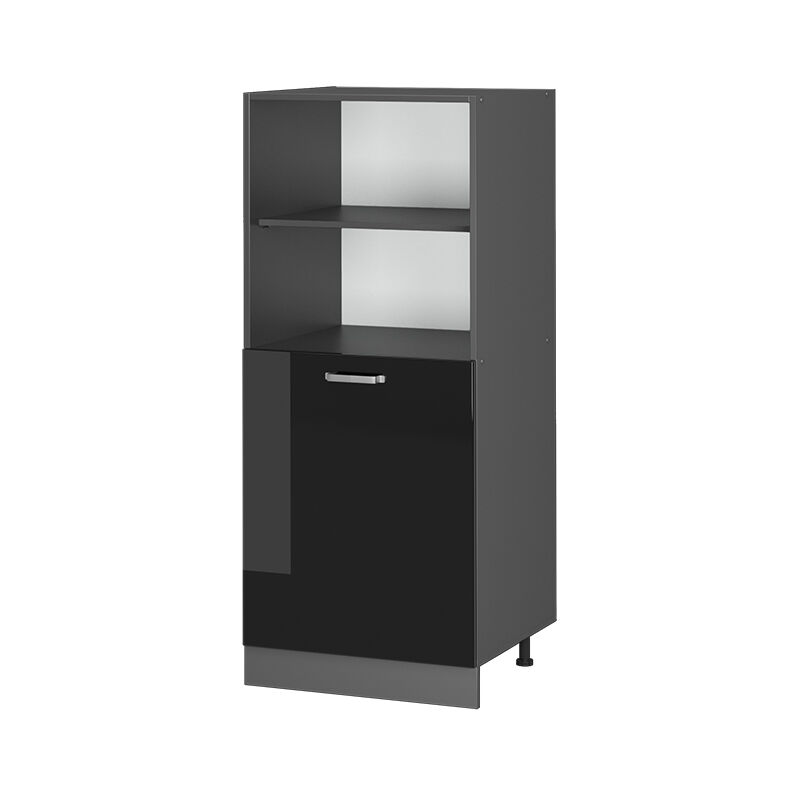 Vicco - Meuble pour four R-Line, Noir Haute brillance, 60 cm