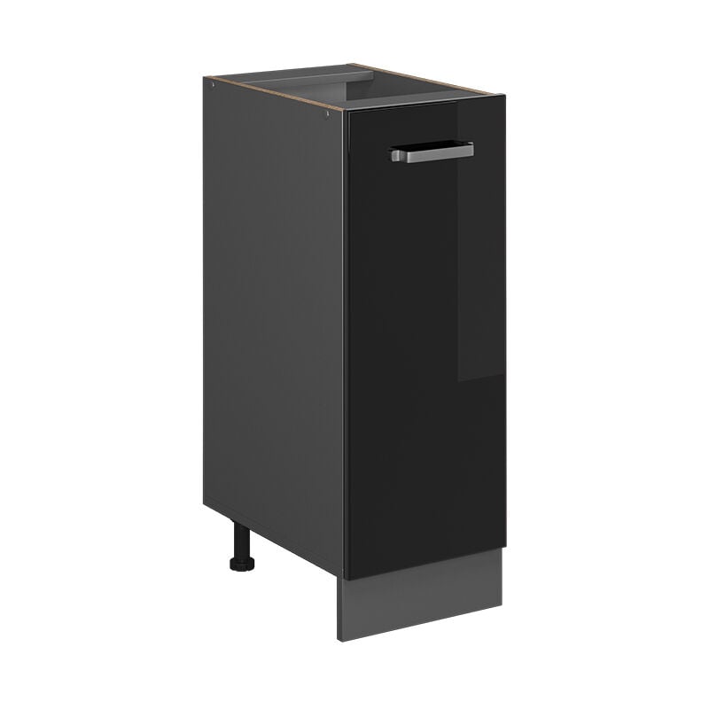 Meuble de cuisine R-Line, Noir Haute brillance, 30 cm sans plan de travail Vicco