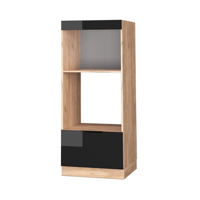 Armoire micro-ondes Fame-Line, Chêne noir brillant, 60 cm ouvert Vicco
