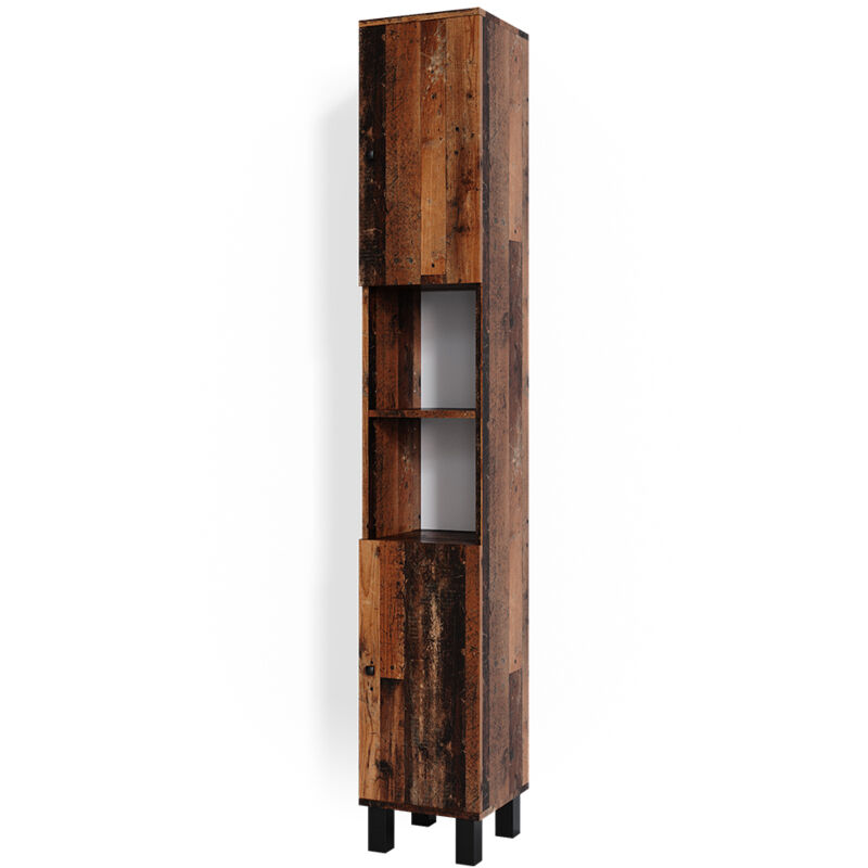 Vicco - Meuble de rangement de salle de bain Fynn, Chêne rustique, 30 x 190 cm