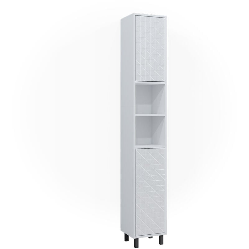 Vicco - Meuble de rangement de salle de bain Agasta, Blanc, 30 x 190.3 cm