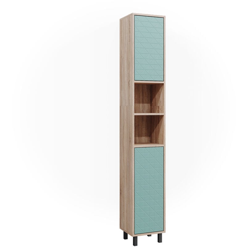 Meuble de rangement de salle de bain Agasta, Vert menthe, 30 x 190.3 cm Vicco