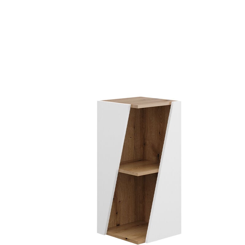 Meuble de rangement de salle de bain Benno, Blanc/Artisan, 31.6 x 70.5 cm avec étagères ouvertes Vicco
