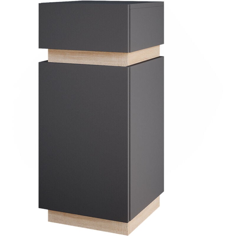 Vicco - Meuble de rangement de salle de bain Gloria, Anthracite, 33 x 75.5 cm avec porte et tiroir