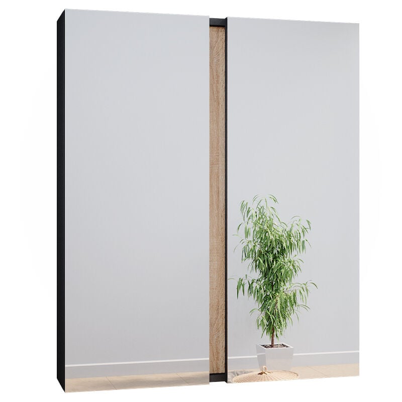 Vicco - Armoire de toilette Gloria, Anthracite, 70.4 x 84 cm avec 2 portes