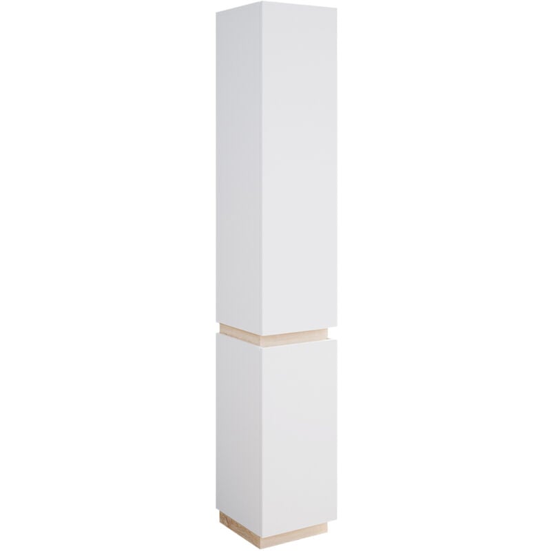 Vicco - Meuble de rangement de salle de bain Gloria, Blanc, 33 x 197.5 cm avec 2 portes