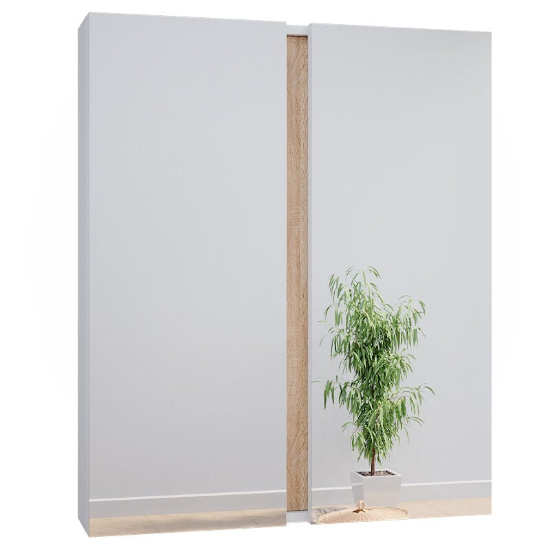 Vicco - Armoire de toilette Gloria, Blanc, 70.4 x 84 cm avec 2 portes