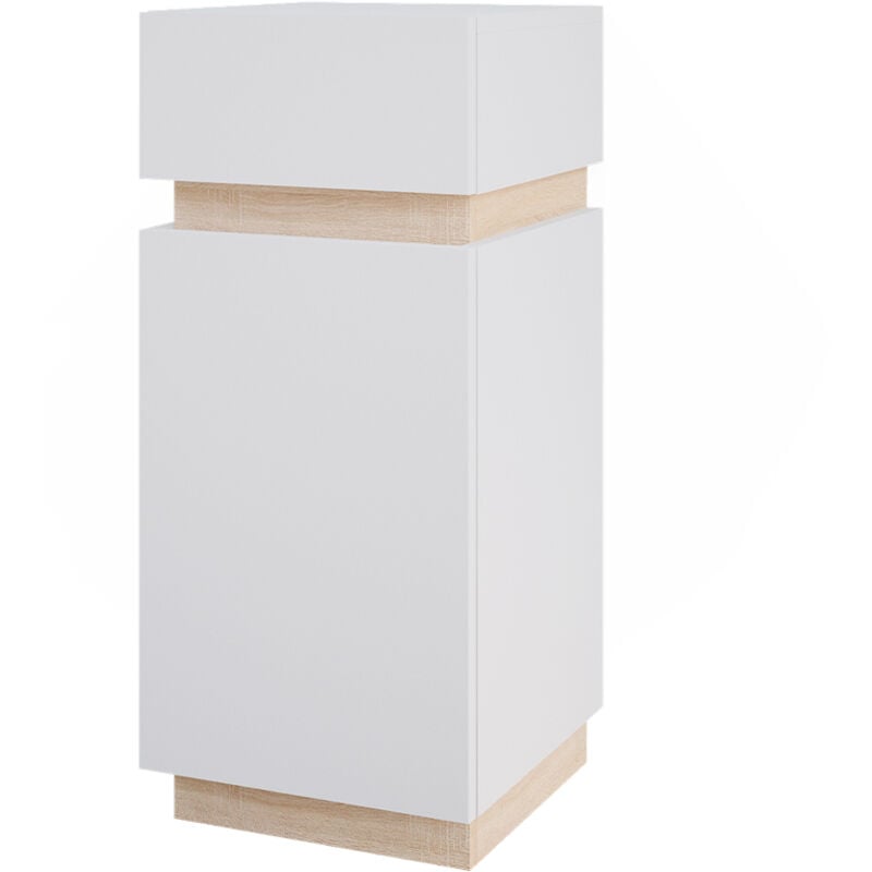 Vicco - Meuble de rangement de salle de bain Gloria, Blanc, 33 x 75.5 cm avec porte et tiroir