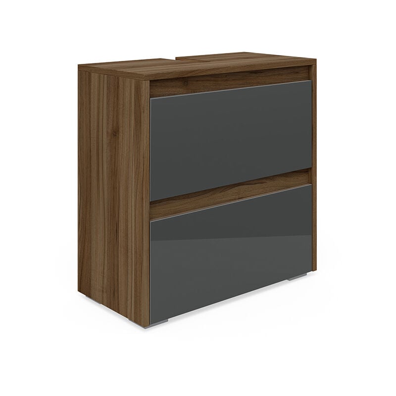 Vicco - Meuble sous vasque simple Majest, Anthracite Haute brillance, 60.2 x 62.1 cm