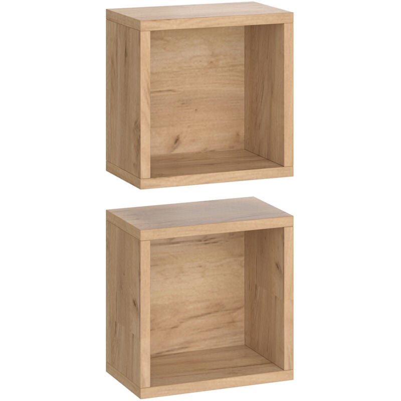 Vicco - Armoire murale de salle de bain Senyo, Chêne de force doré, 25 x 25 cm Set de 2