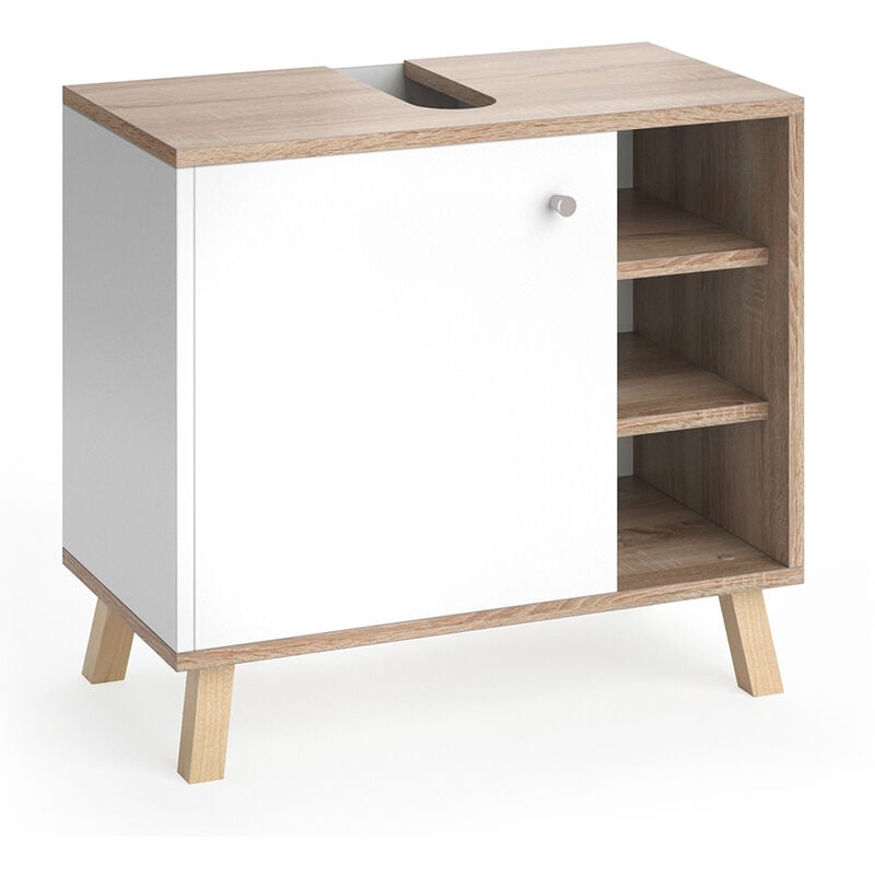 Vicco - Meuble sous vasque simple Senyo, Blanc, 60 x 54 cm