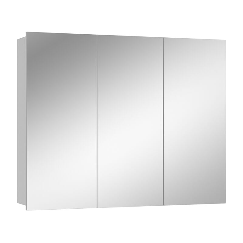 Vicco - Armoire de toilette Sola, Blanc, 100 x 79.8 cm avec 3 portes