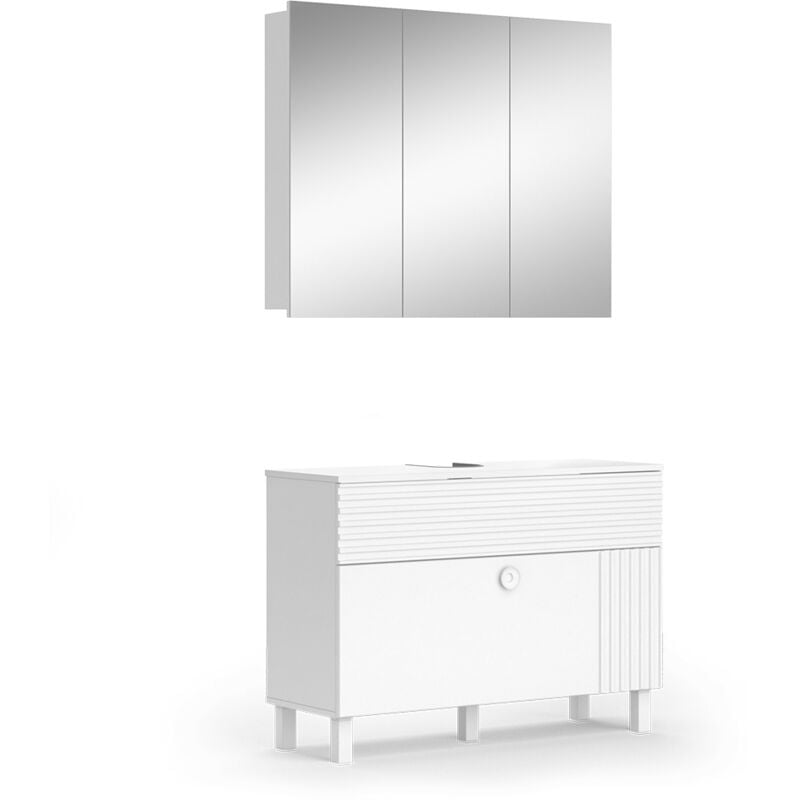 Ensemble de meubles de salle de bain Sola, Blanc, 2 parties, Vicco