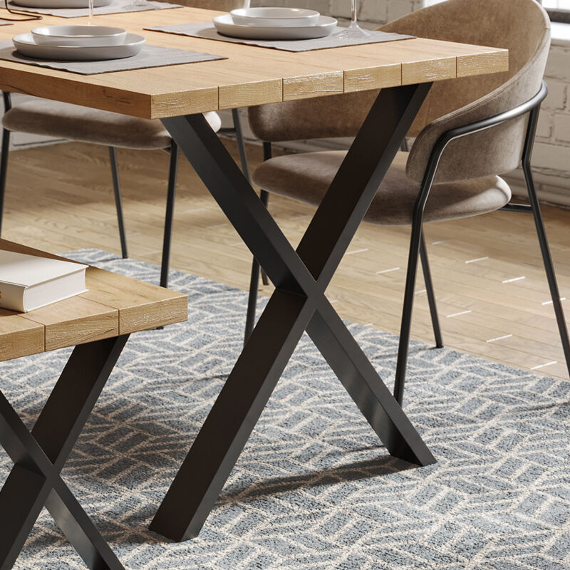 Pieds de table, Noir, 70 x 72 cm Forme en x Vicco