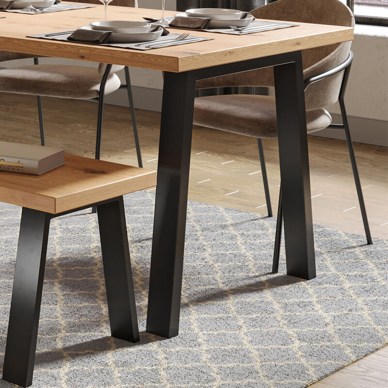 Pieds de table, Noir, 75 x 72 cm En forme de u Vicco
