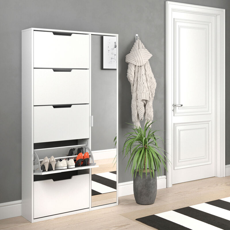 Vicco Scarpiera Da Ingresso Luca, Bianco, 59 X 169 Cm
