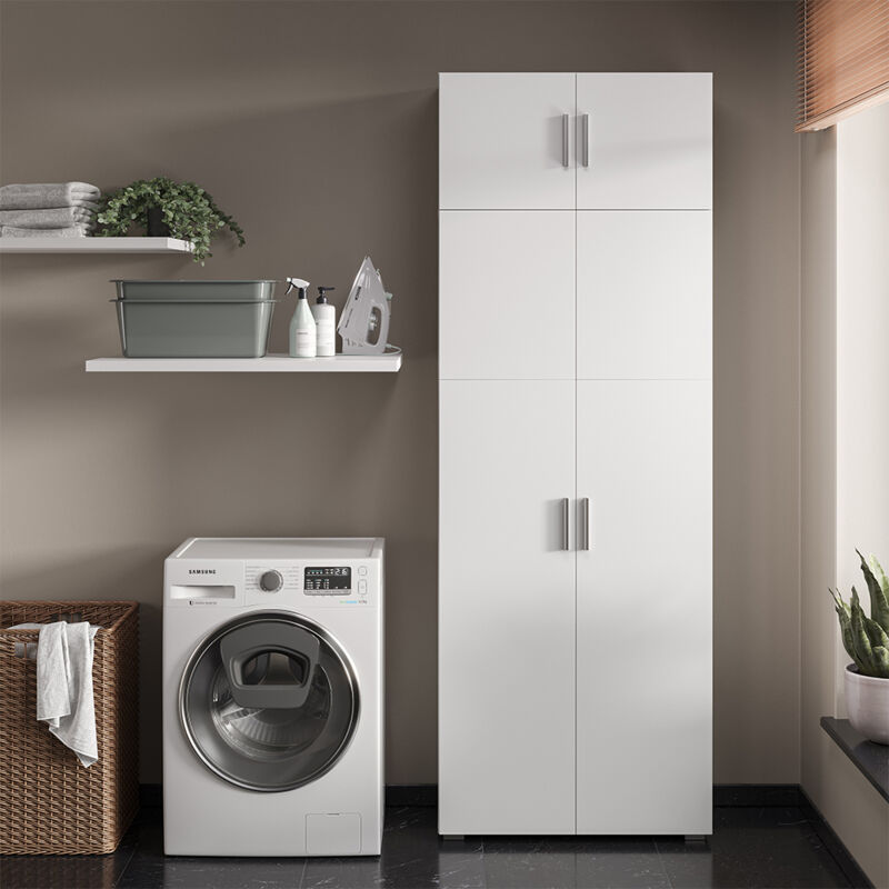Vicco - Aktenschrank Ingo, Weiß, 80 X 182.4 Cm Mit Schrankaufsatz